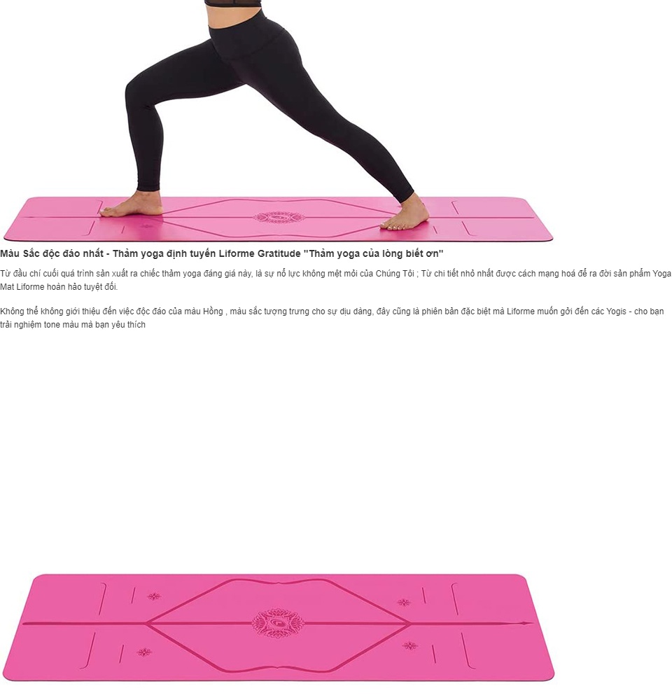 Thảm tập yoga định tuyến PU Liforme Gratitude - Grateful Pink 4.2mm