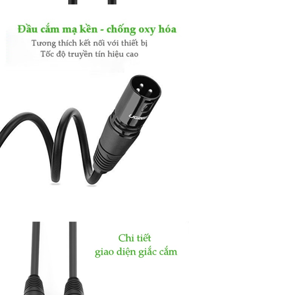 Dây Audio nối dài MIC XLR (Cannon) 6mm UGREEN AV130 Dây Audio nối dài MIC XLR (Cannon) 6mm UGREEN AV130