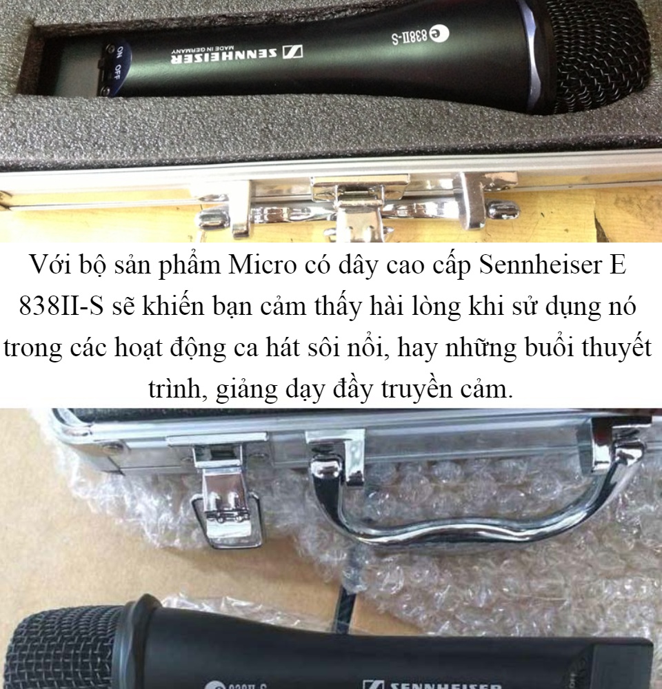 Micro Karaoke Sennheiser E 838II-S- Tần Số 40-17.000Hz Micro Karaoke Có Dây Cực Sang Trọng