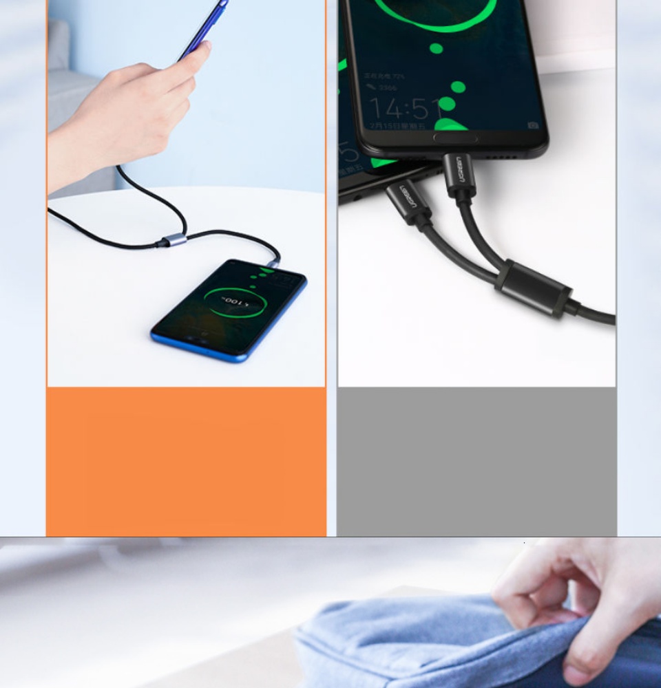 Cáp sạc 2 trong 1 cổng Micro USB và USB-C UGREEN US196 US197 - Hỗ trợ sạc nhanh, dài 1m, tương thích với điện thoại Samsung / Xiaomi / Oppo / Huawei / OnePlus / Redmi / Realme Cáp sạc 2 trong 1 cổng Micro USB và USB-C UGREEN US196 US197 - Hỗ trợ sạc nhanh, dài 1m, tương thích với điện thoại Samsung / Xiaomi / Oppo / Huawei / OnePlus / Redmi / Realme