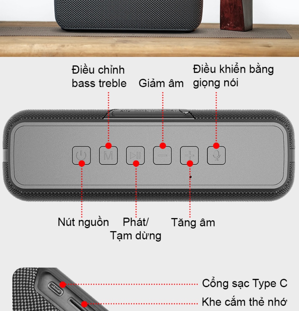 Loa Nghe Nhạc Công Suất 60W Dung Lượng Pin 6600mAh - Hàng Chính Hãng PKCB