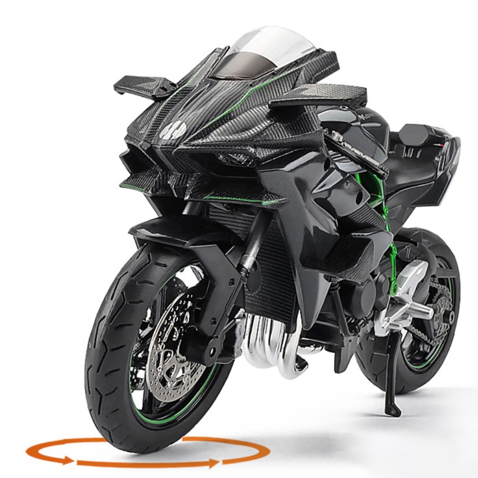 Mua Mô hình xe mô tô Kawasaki Ninja H2R bằng hợp kim nguyên khối có nhạc và  đèn tỷ lệ 112 tại KAVY official store  Tiki