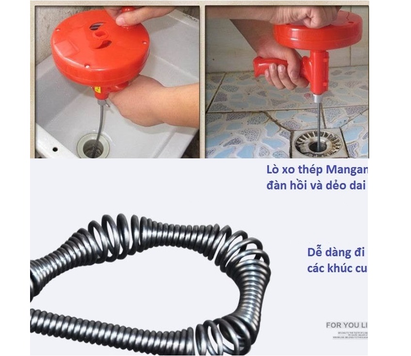 Dụng Cụ Thông Ống Cống 5m Bửu Nghệ Thành DCTO-5M, Đầu Lò xo Chống Gỉ, Chống oxi Hóa , Bộ sp cao cấp Dụng cụ thông tắc cống, Dụng cụ thông tắc cống ống thoát nước đa năng, Dụng cụ thông tắc bồn rửa bát