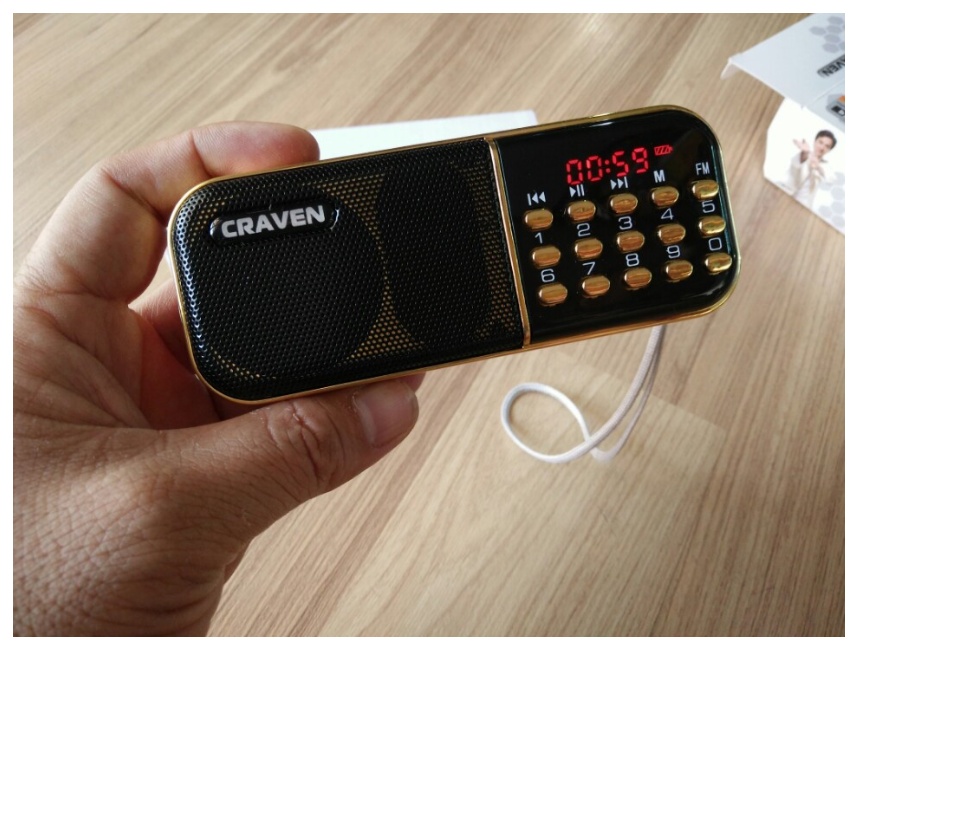 LOA NGHE FM RADIO CRAVEN CR25 LCD NGHE PHÁP hỗ trợ Thẻ nhớ-USB-FM ÂM THANH