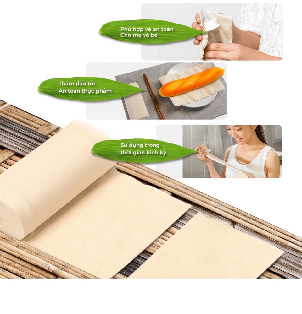 khăn giấy tre fudo - 1 gói giấy rút - giấy ăn fudo 100% bột tre, không tạo mùi, không tẩy trắng 5