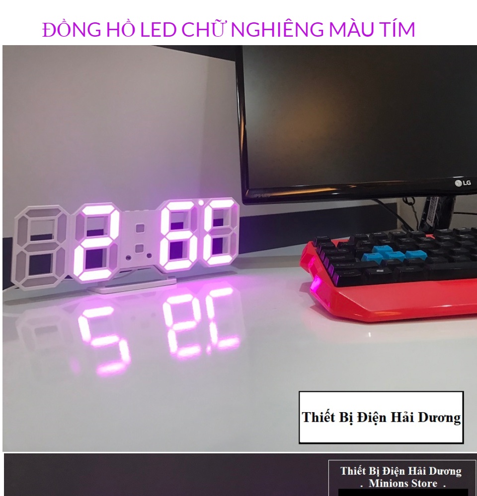 đồng hồ điện tử 3d để bàn hoặc treo tường - báo thức & đo nhiệt độ - tn828 31