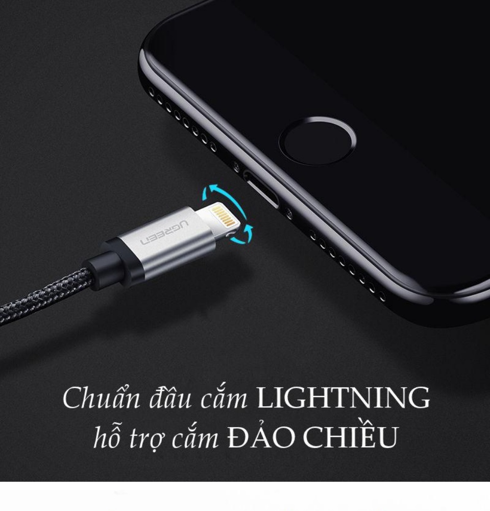 Cáp sạc iPhone Lightning MFi UGREEN US199 - Sạc tối ưu cho điện thoại iPhone 11 Pro Max / iPhone Xs Max / iPhone XR / iPhone 8 Plus / iPad / iPod dài từ 0.25m đến 2m Cáp sạc iPhone Lightning MFi UGREEN US199 - Sạc tối ưu cho điện thoại iPhone 11 Pro Max / iPhone Xs Max / iPhone XR / iPhone 8 Plus / iPad / iPod dài từ 0.25m đến 2m