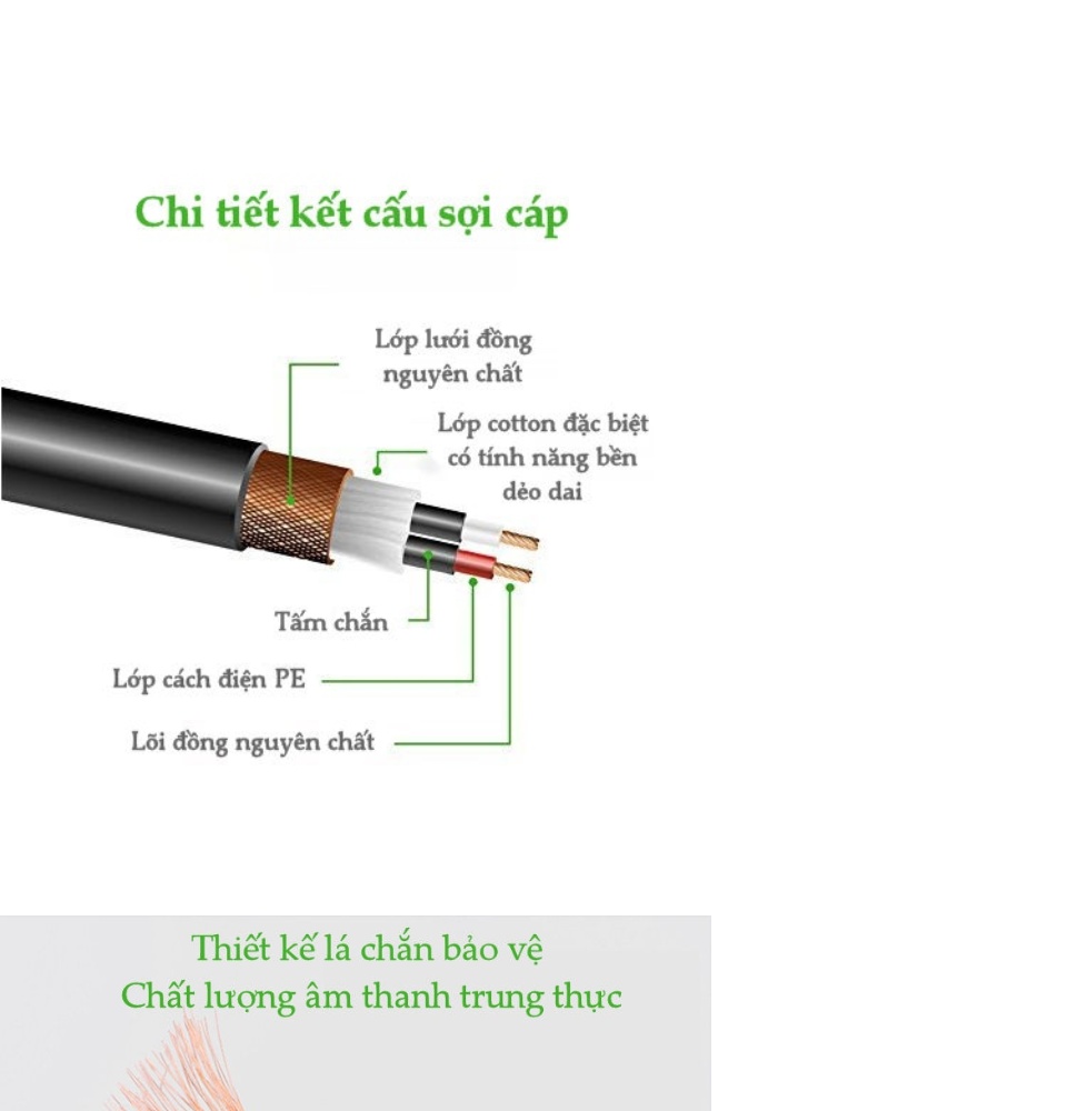 Dây Audio nối dài MIC XLR (Cannon) 6mm UGREEN AV130 Dây Audio nối dài MIC XLR (Cannon) 6mm UGREEN AV130