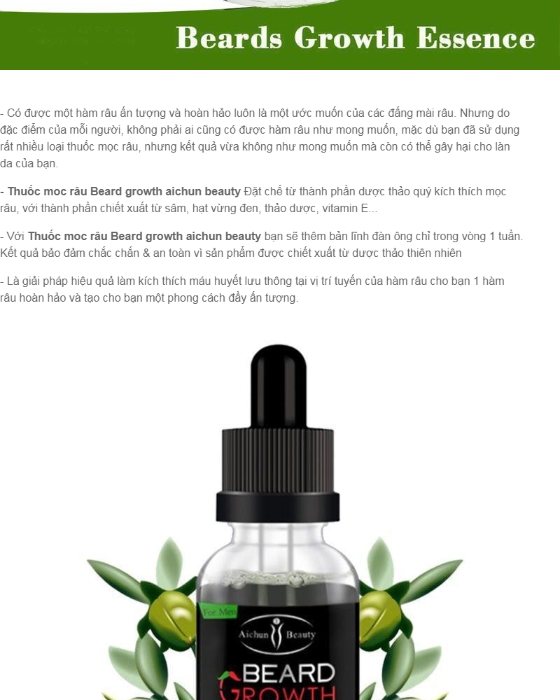 Thuốc Mọc Râu Beard Growth Aichun Beauty 30 ml – hàng Dubai
