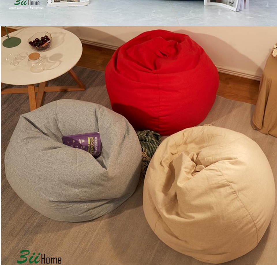 Ghế Lười Hạt Xốp 3ii Home Hàng Xuất Khẩu Chất Lượng Cao Size M 80x100cm Màu Hồng