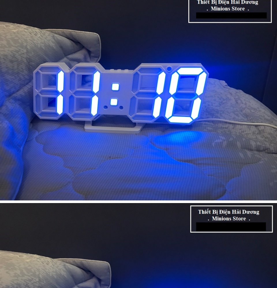 đồng hồ điện tử 3d để bàn hoặc treo tường - báo thức & đo nhiệt độ - tn828 59