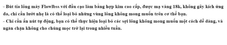 Máy Tỉa Chân Mày, Bút Tỉa Lông Mày, Cách Sử Dụng Máy Tỉa Lông Mày Flawlbss. Thiết Kế Nhỏ Gọn - Sang Trọng - Dễ Sử Dụng - An Toàn - Không Gây Đau Rát. BH Toàn Quốc - MUA NGAY!!!