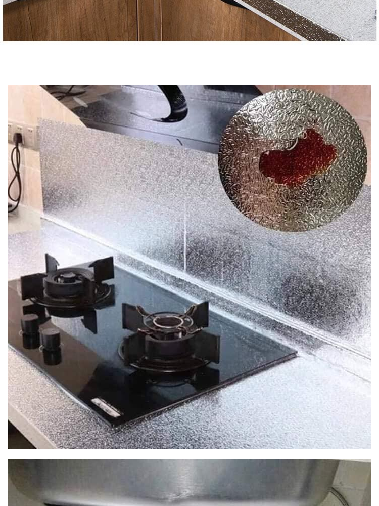 Giấy bạc tráng nhôm cách nhiệt dán tường nhà bếp chống thấm dầu mỡ nhà