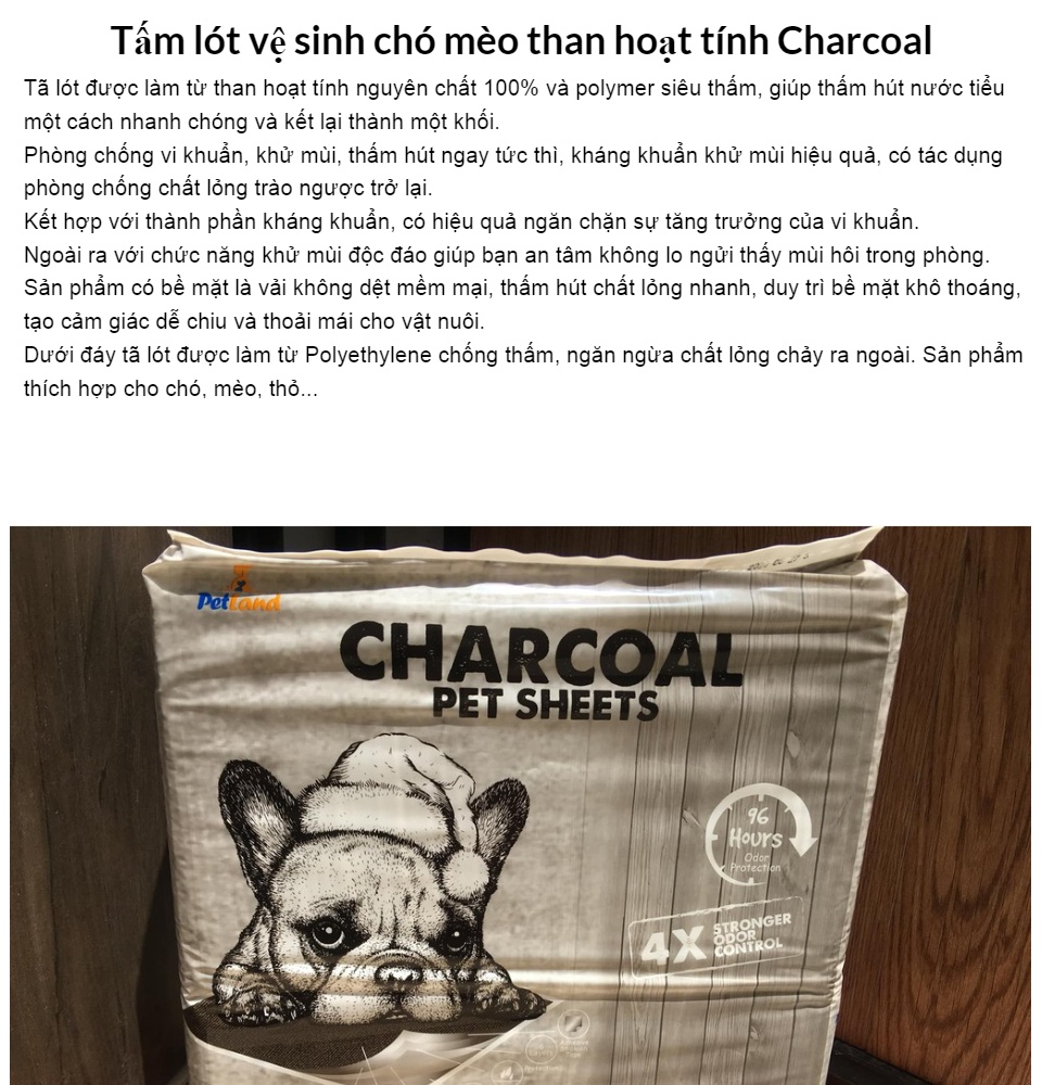 Tấm lót vệ sinh chó mèo than hoạt tính Charcoal