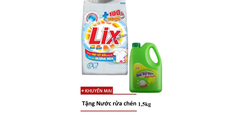 [hcm]trợ giá- bột giặt lix extra hương hoa 5,5kg tặng can nrc yes 750g trà xanh 2