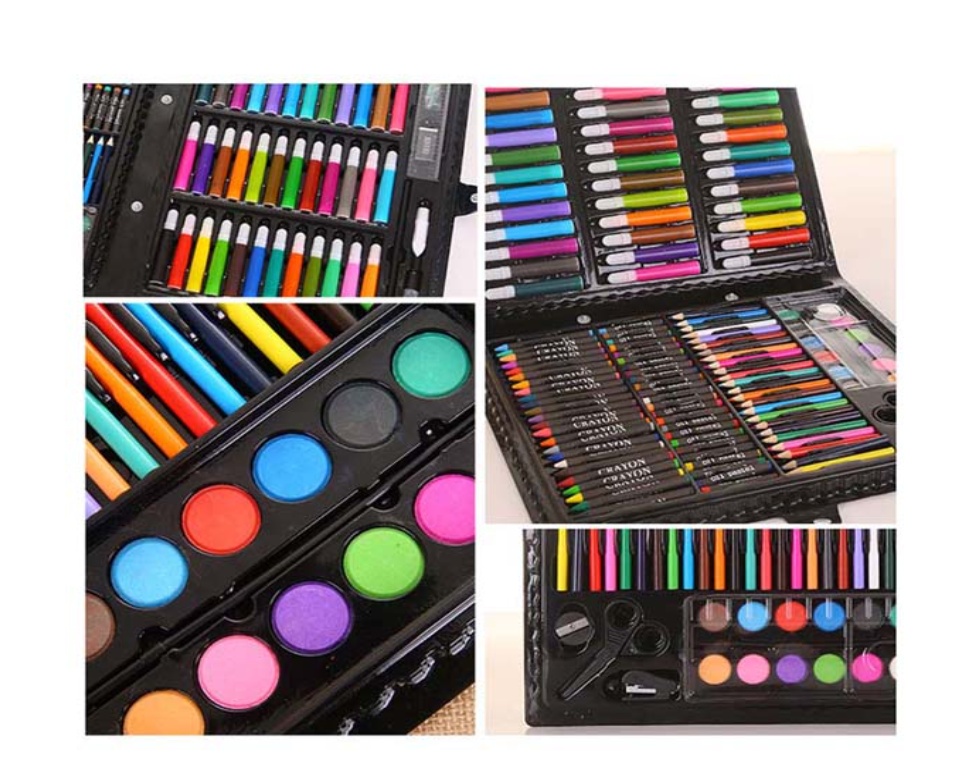 hộp bút màu 150 chi tiết cho bé vẽ hội hoạ giúp kích thích thị giác hàng 10