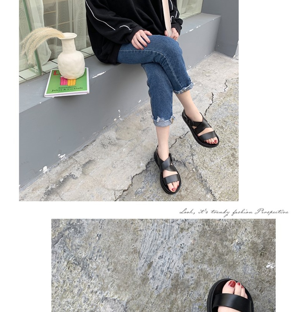 Giày Sandal Giày Nữ Quai Ngang Nữ Giày Quai Hậu Đế Bằng Nữ Phong Cách