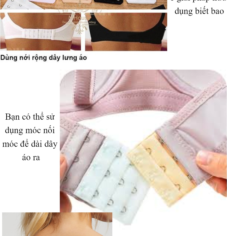 Miếng nối áo ngực, Móc nối áo ngực tăng kích cỡ vòng dây áo ngực - Shop đồ lót xinh 8