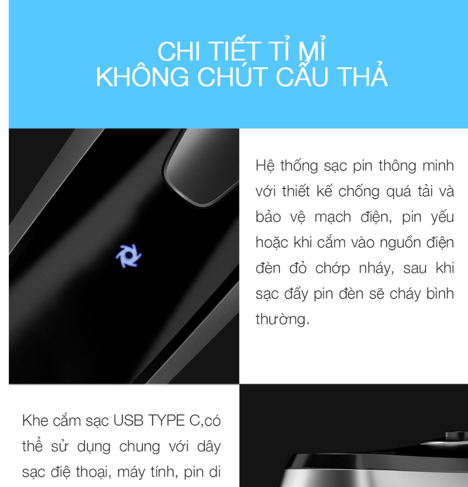 Máy cạo râu Enchen Blackstone Warrior đầu dao nổi 3D an toàn cạo sạch dao
