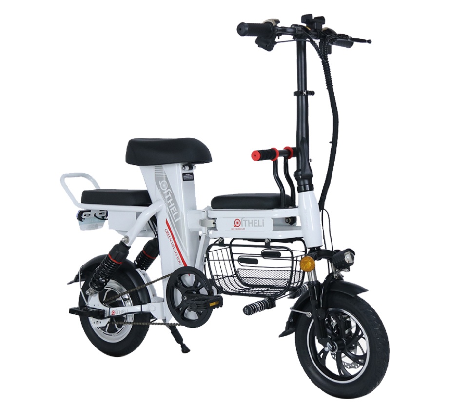 Xe đạp điện mini gấp gọn THELI / Pin Khủng Lithium 48v-100km/3 Ghế Ngồi