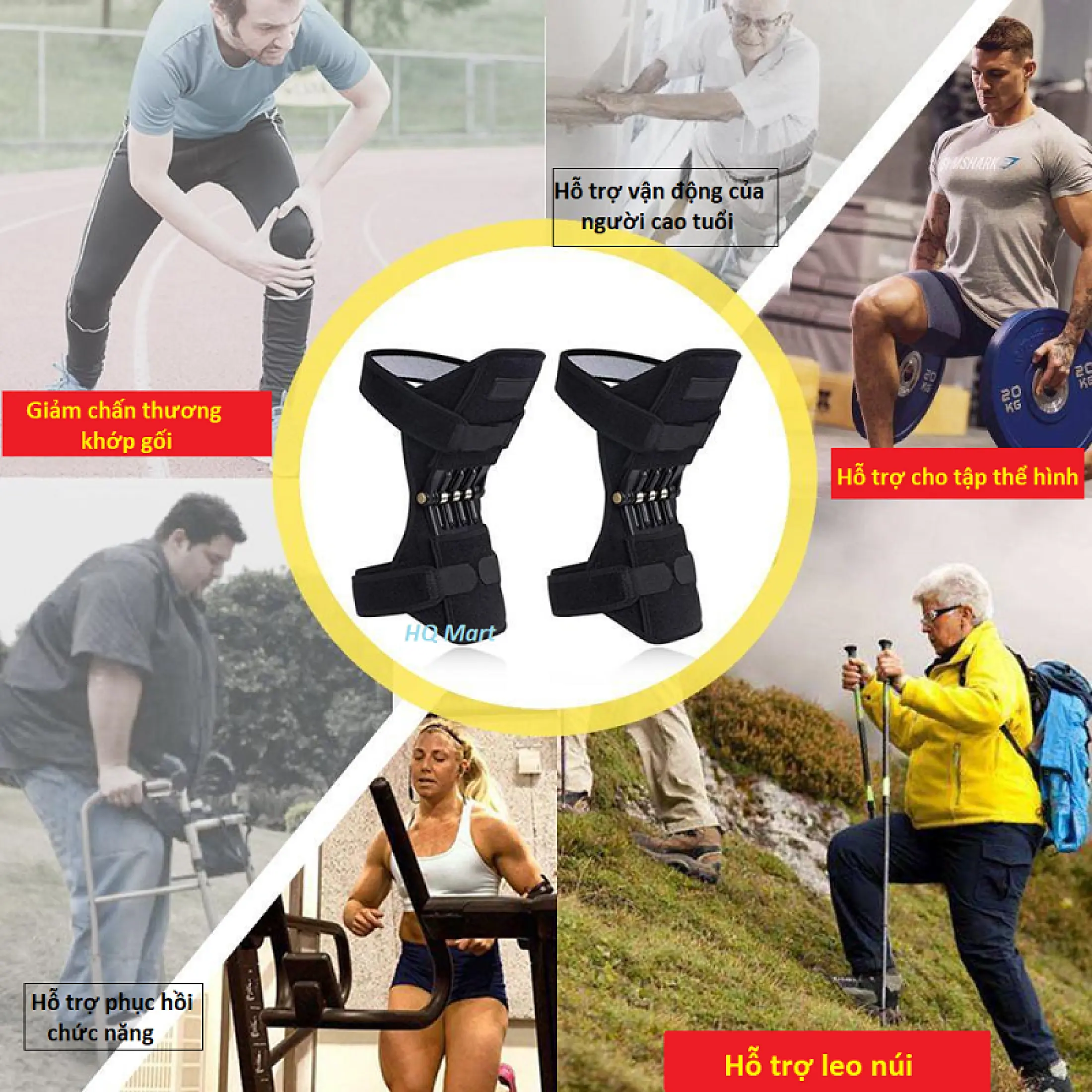 Đai - Khung Trợ Lực Khớp Gối Hỗ Trợ Nâng Đỡ Bảo Vệ Đầu Gối cho người già hoặc vận động nhiều