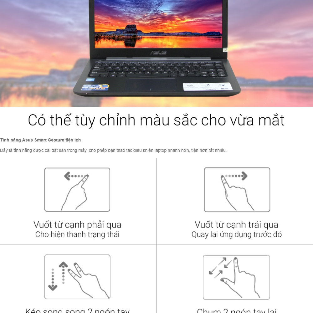 [trả góp 0%] laptop asus e402 n3050 2gb 500gb thiết kế nhỏ gọn phù hợp giải trí lướt web- hàng mới - bảo hành 12 tháng 2