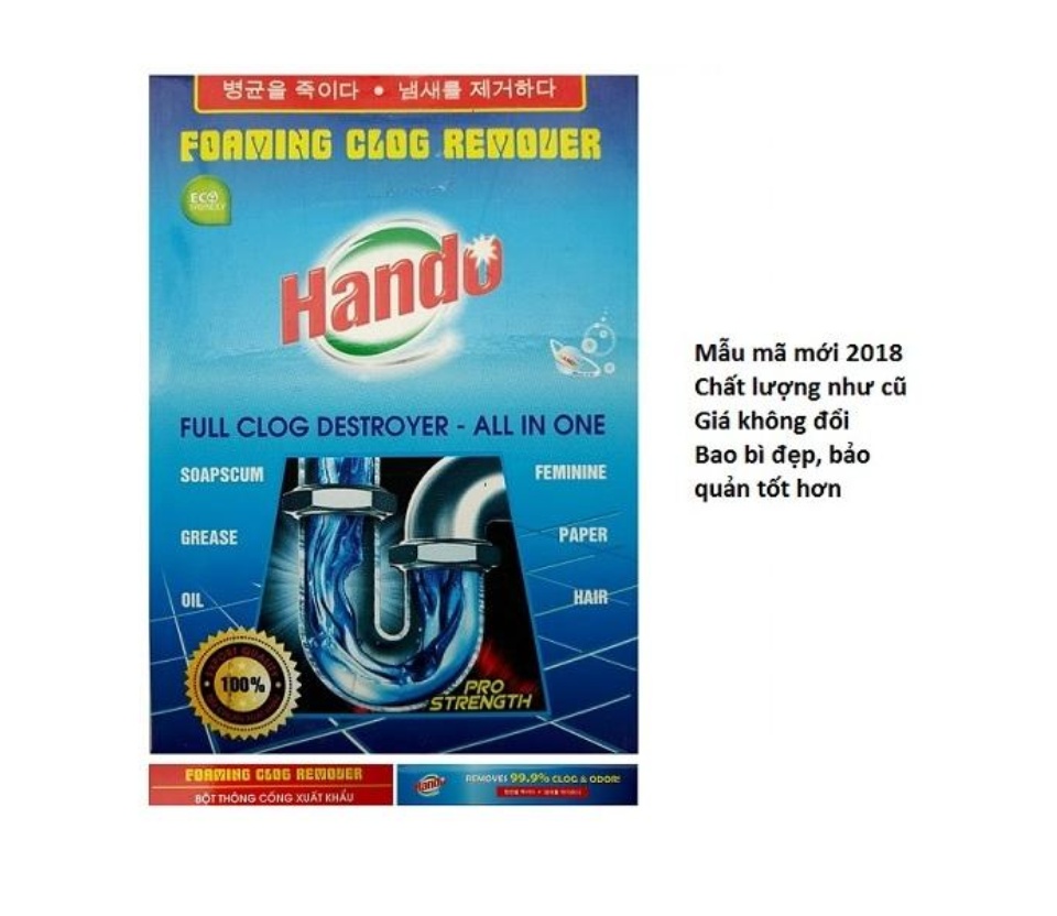 Bột thông cống, thông tắc nghẽn, thông ống thoát nước Hando ( Xanh)