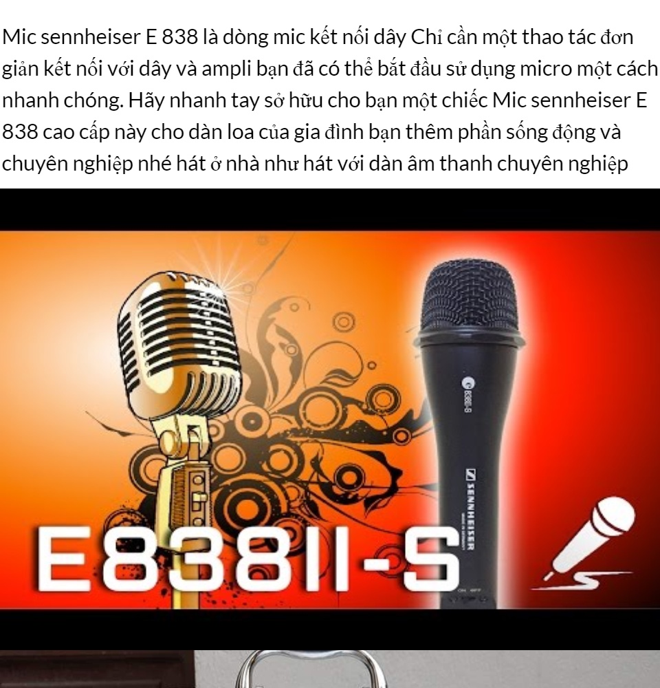 Micro Có Dây Hát Karaoke Cao Cấp Sennheiser 838 II - S | Mua Ngay