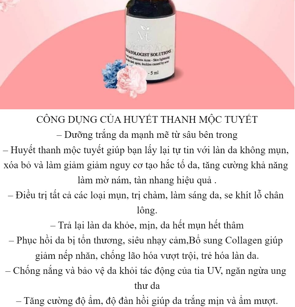 Chính Hãng Huyết thanh Mộc Tuyết,xoá mụn,thâm,trắng da tái tạo làn da 8