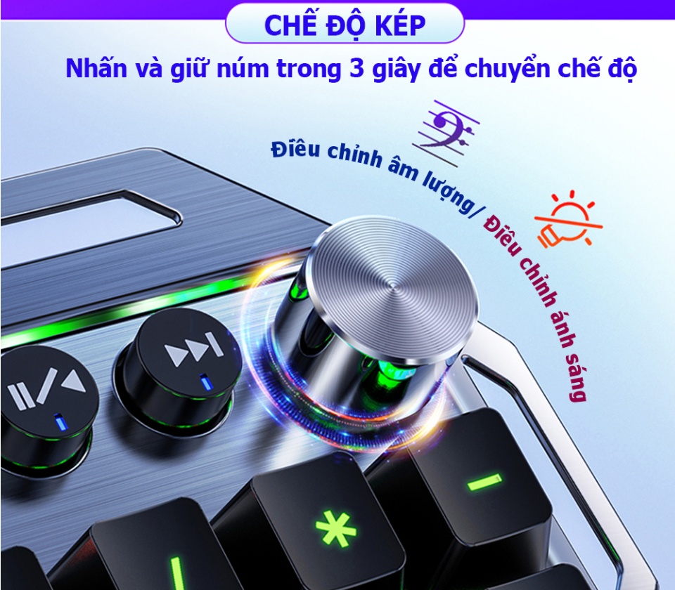 Bàn phím cơ Gaming K100 full LED kết nối USB 2.0 nhấn 26 phím đồng