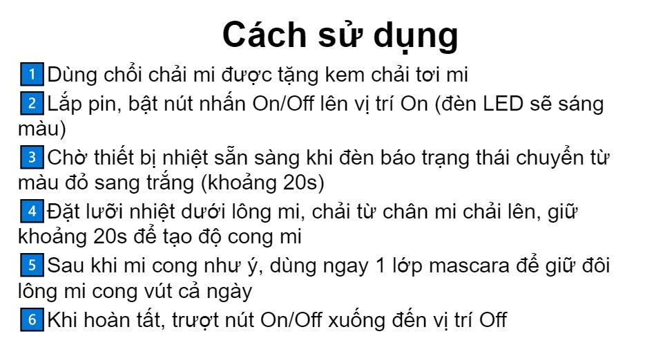Máy uốn mi làm cong mi dụng cụ chải mi chuốt mi cong Eyecurl pin sạc chính hãng