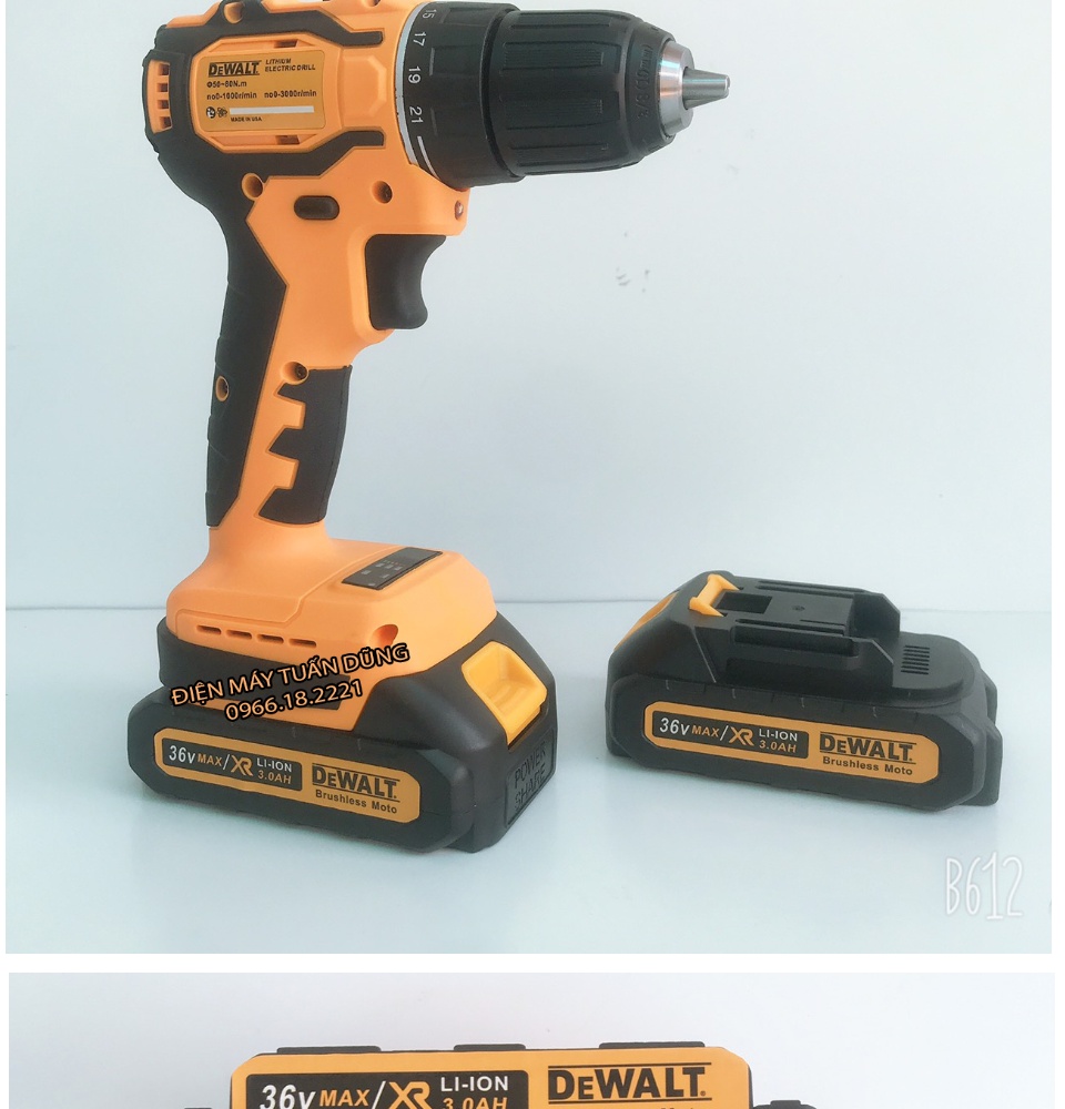 Máy khoan pin DeWalt 36v KHÔNG CHỔI THAN