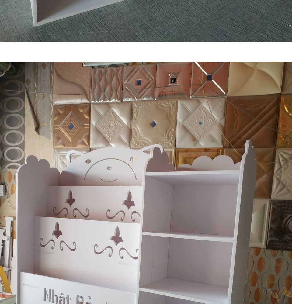 Kệ Sách Gấu 3 Tủ Chứa Đồ Cho Bé PVC Formex Full Bộ Kèm Vít (3 Size)