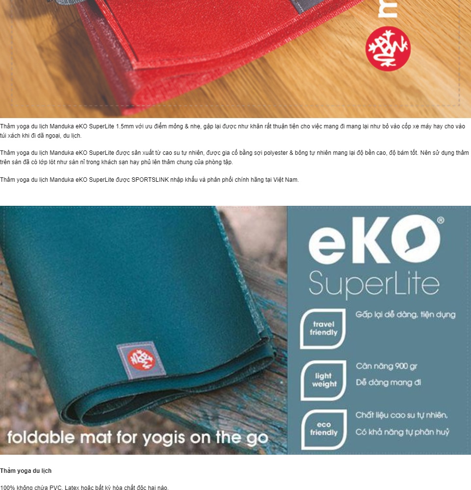 Thảm yoga du lịch Manduka – eKO SuperLite 1.5mm