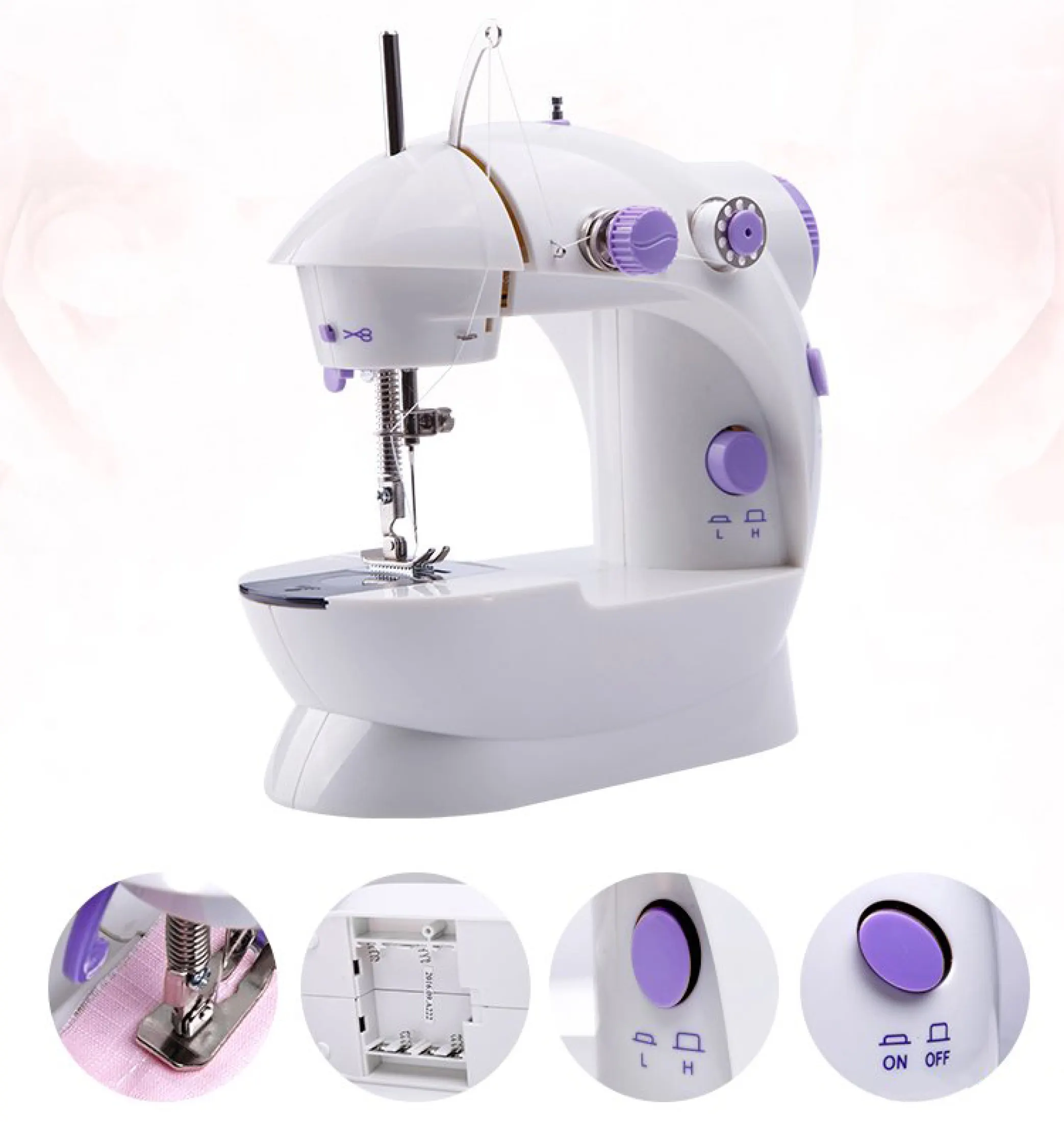 Máy Khâu Mini Đa Chức Năng Có Vắt Sổ Hoạt Động Êm Ái Có Bàn Máy Khâu Mini Đa Chức Năng Có Vắt Sổ Hoạt Động Êm Ái Có Bàn