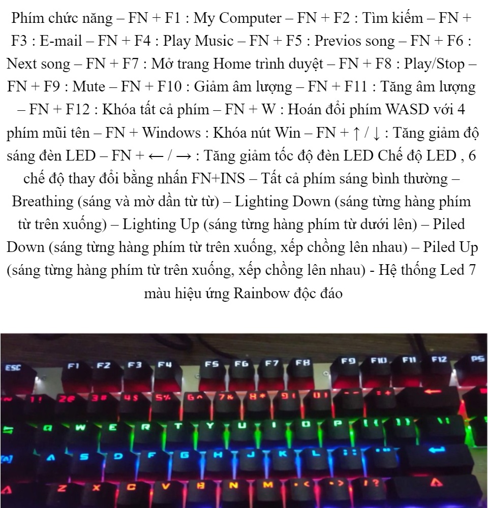 [hcm]sản phẩm kb bosston mk 916 phím cơ led rgb chuyên game kb bosston mk 916 phím cơ led rgb chuyên game usb phím cơ led rgb chuyên game mk-916 (chính hãng) kb bosston m k 916 phím cơ led rgb chuyên game usb ... 5