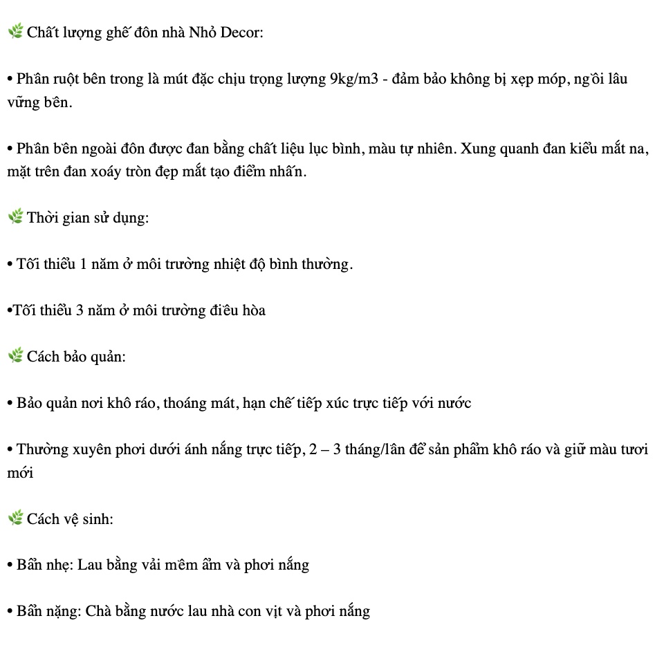 Ghế đôn ngồi đa năng đan lục bình trang trí decor