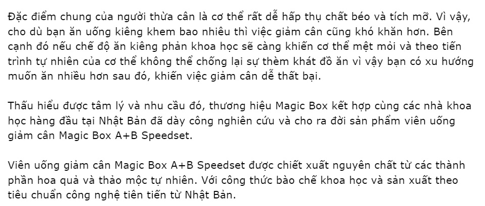 Viên uống giảm cân Magic Box AB Nhật Bản