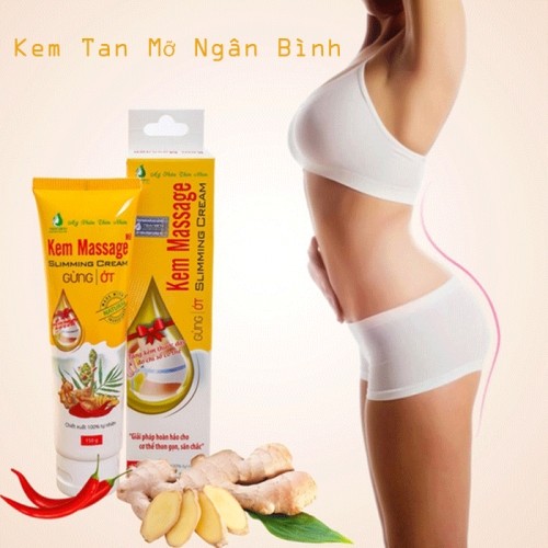Gel Tan Mỡ Bụng, Kem Tan Mỡ Bụng Gừng Ớt Ngân Bình 150g Giảm Mỡ Bụng Hiệu Quả