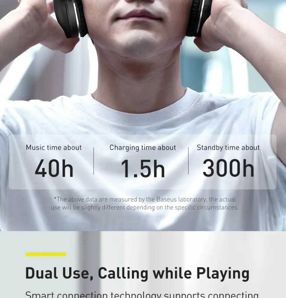 Tai nghe thể thao không dây dạng chụp Baseus Encok D02 Pro với thời gian