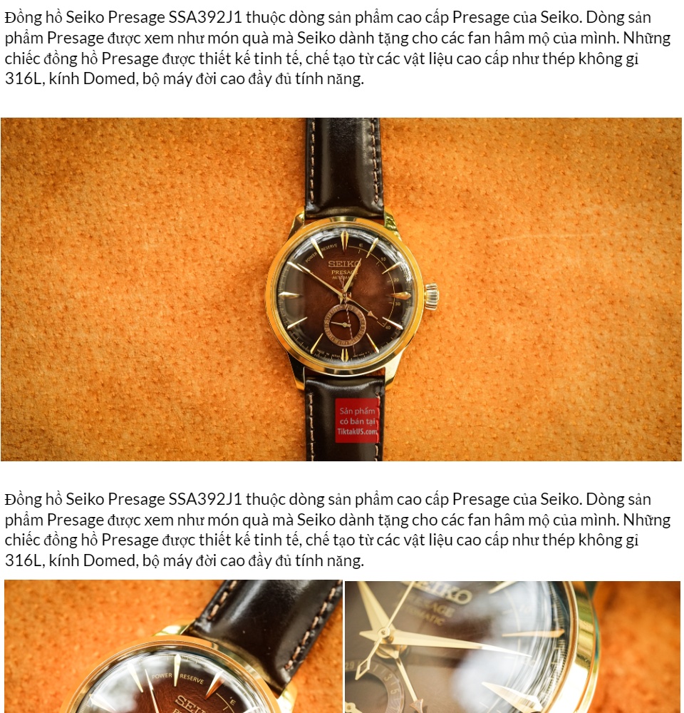 Đồng hồ nam cao cấp Seiko Presage Cocktail Limited SSA392J1 Made in Japan -  bảo hành 12 tháng 