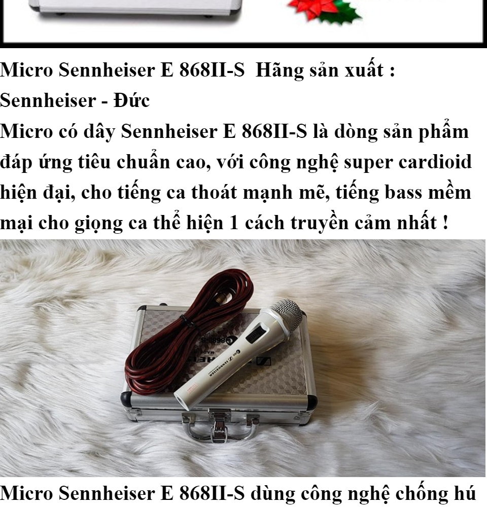 Micro Sennheiser E 868ii-S Dùng Công Nghệ Chống Hú Cao Tuyệt Đối Với Tất Cả
