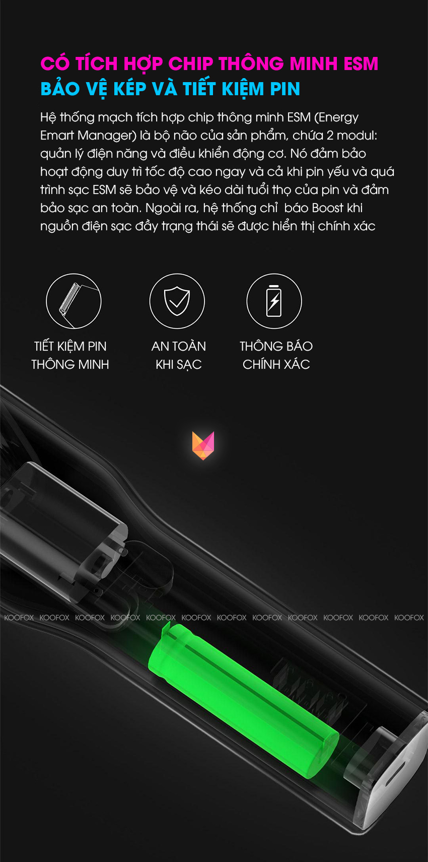 Tông Đơ Cắt Tóc Xiaomi Enchen Boost Cao Cấp - KOOFOX - Không Dây Lưỡi