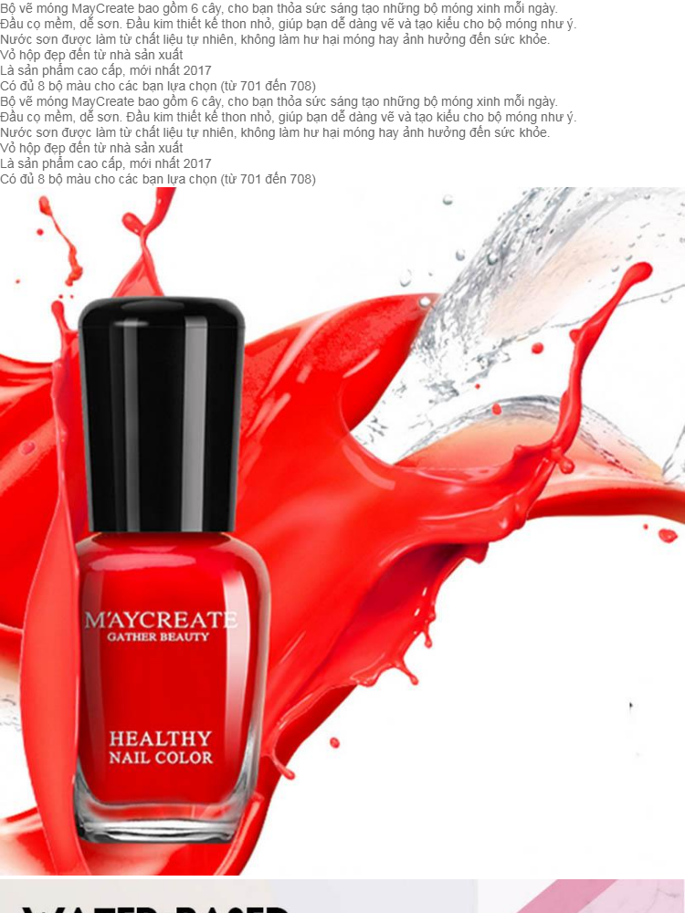 Bộ sơn móng tay (nail) 6 lọ cao cấp