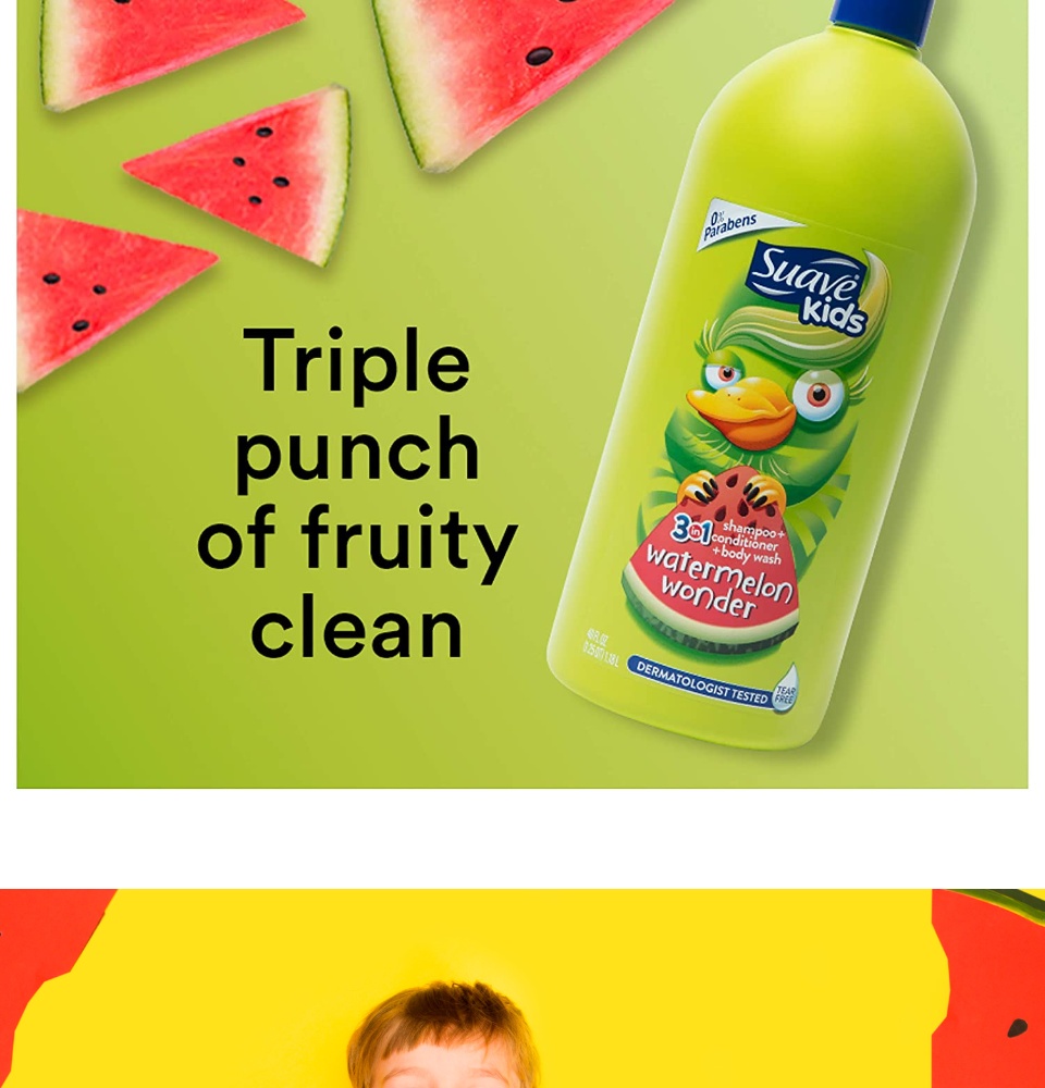 tắm gội cho bé suave kids watermelon wonder 3-in 11