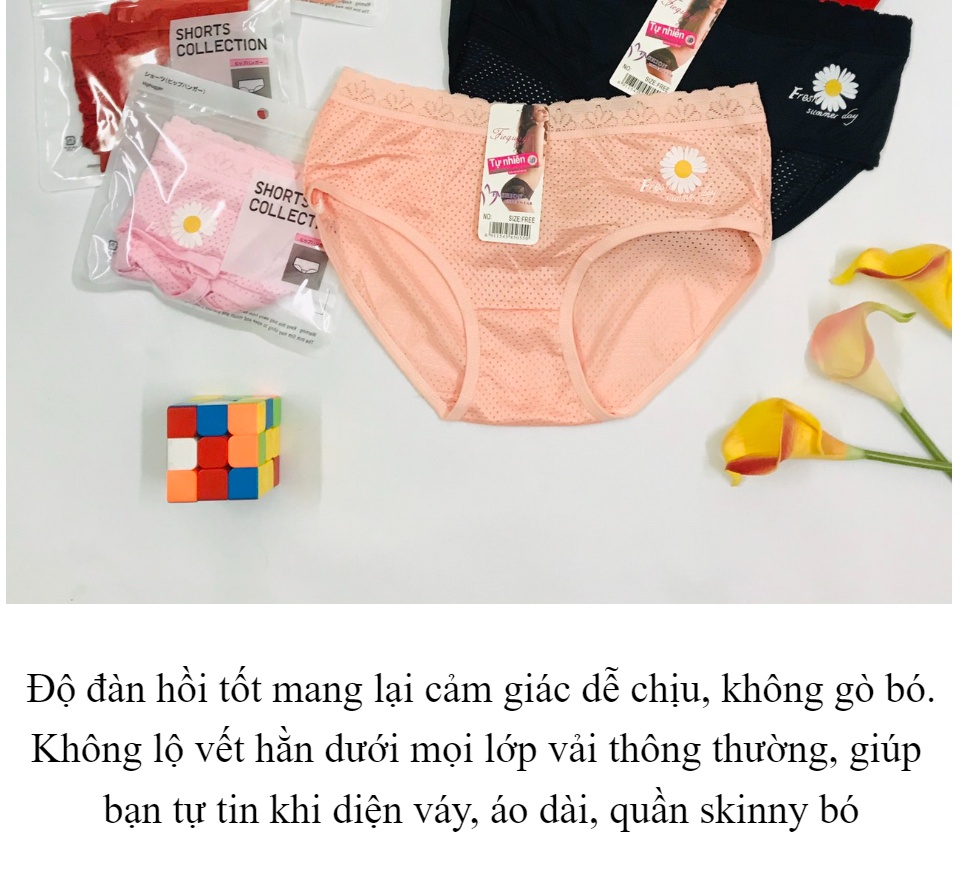 Quần lót hoa cúc tui zip cao cấp 6