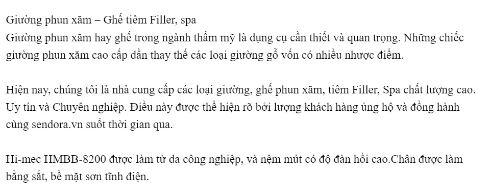 Giường phun xăm Giường nối mi ghế tiêm Filler nhập khẩu HMBB-8200