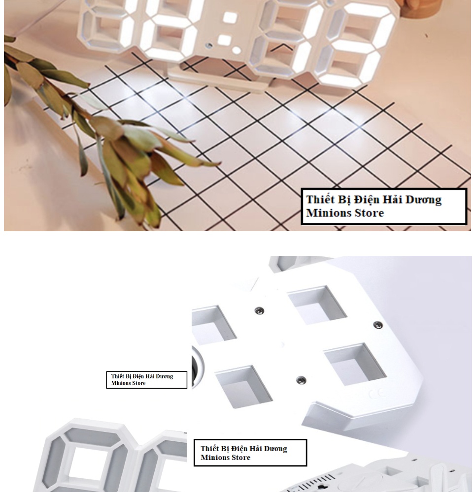 đồng hồ điện tử 3d để bàn hoặc treo tường - báo thức & đo nhiệt độ - tn828 16