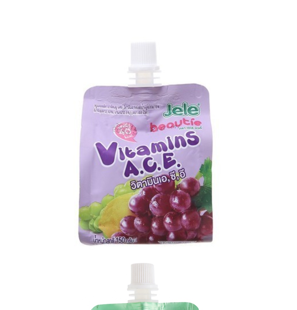 [tết 2022]combo 6 túi nước ép trái cây thạch vitamin jele beautie đủ vị 150g túi 3