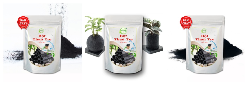 Bột than tre hoạt tính nhật bản trắng răng ngăn mụn thải độc kiềm nhờn 20gr - Henashop